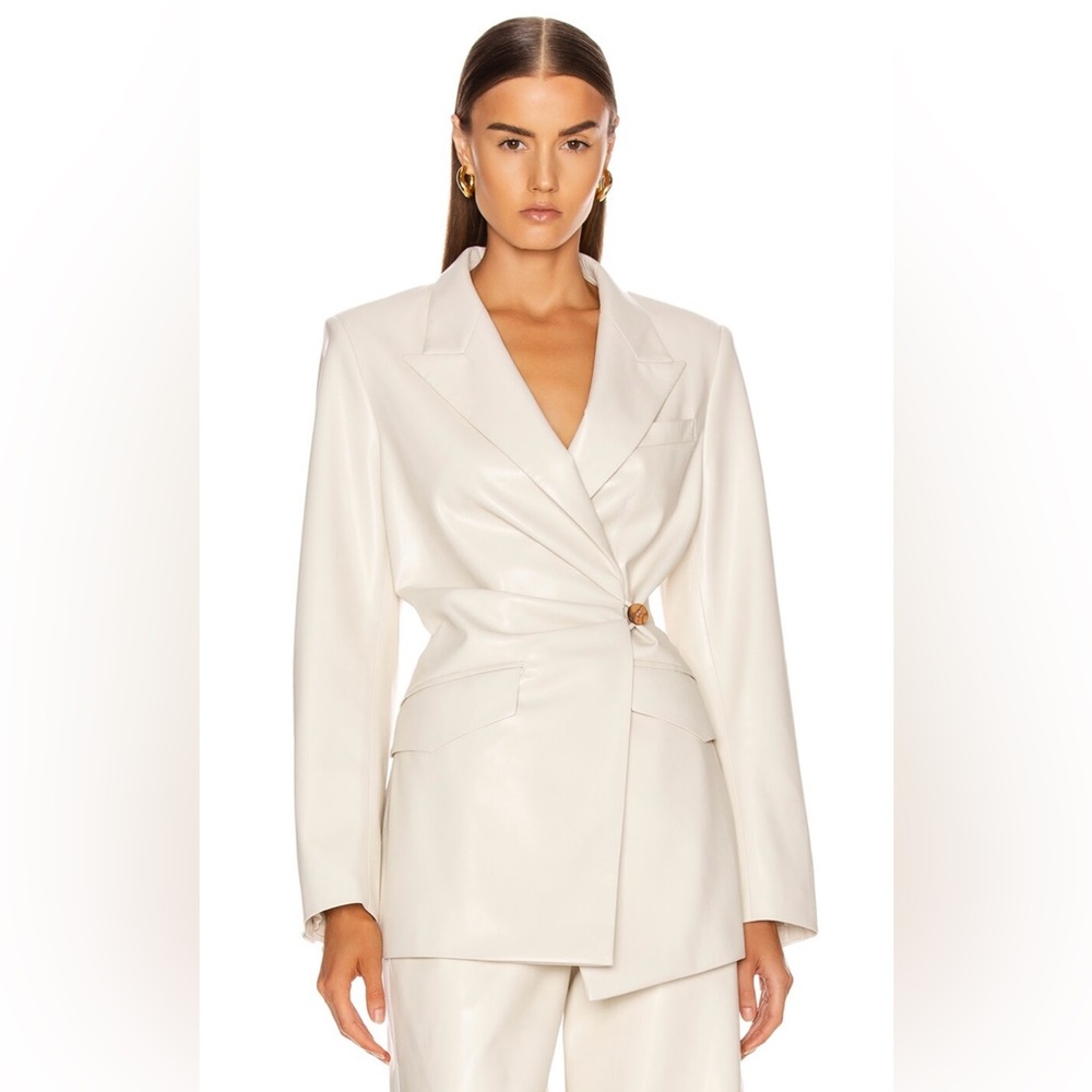 Nanushka Blair Side Button Blazer Ivory Size M